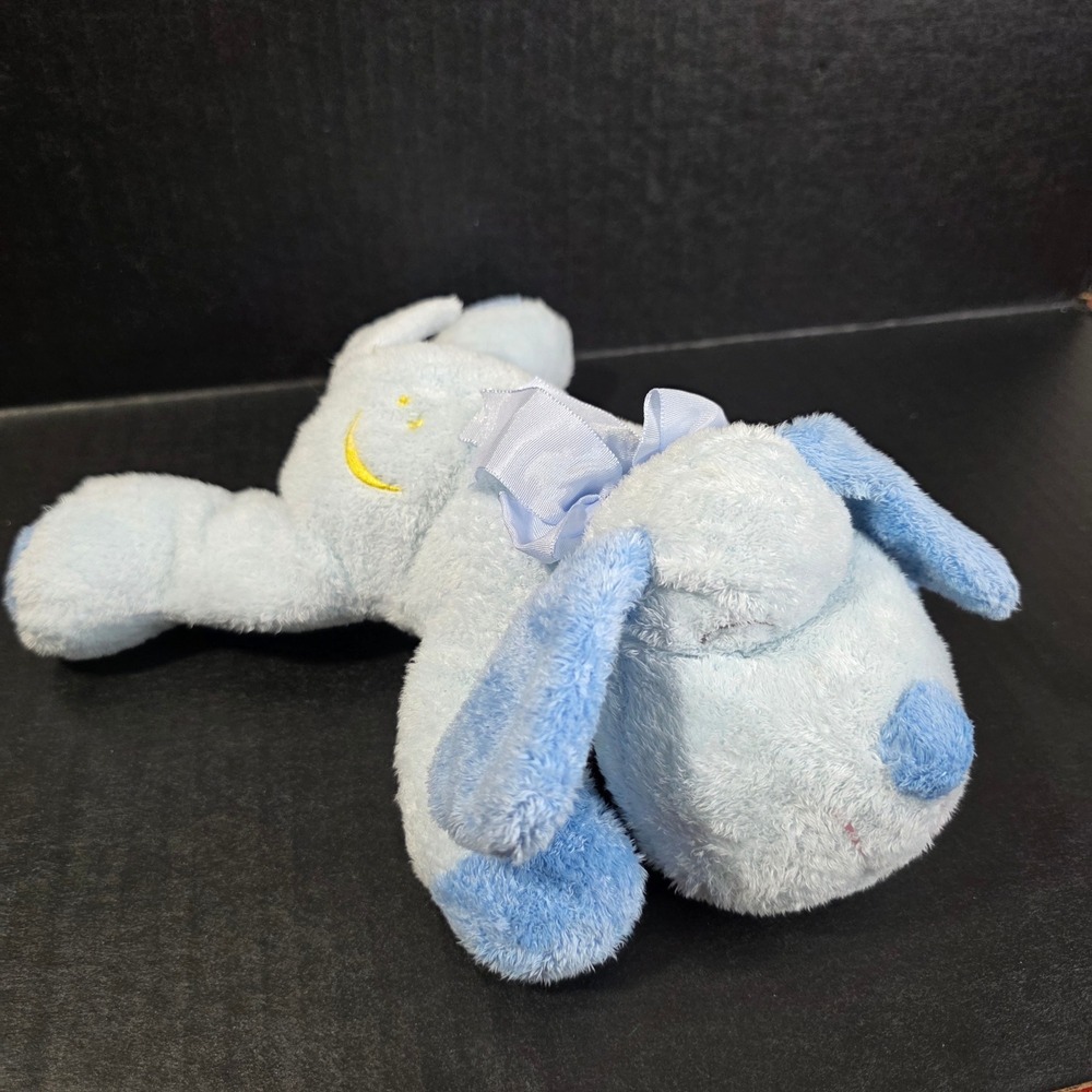 Russ Berrie Blue Puppy Dog Stuffed Animal Plush Moon Stars Rattle 47822‎